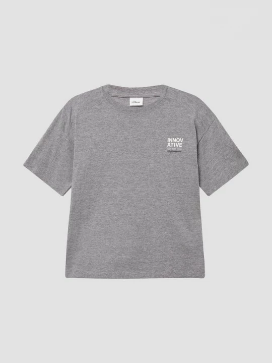 Foto van product Jersey T-shirt in oversized shape met deelnaden s.Oliver grijs
