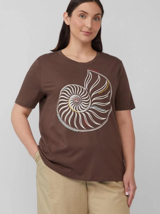 Foto van product Jersey T-shirt met artwork s.Oliver bruin