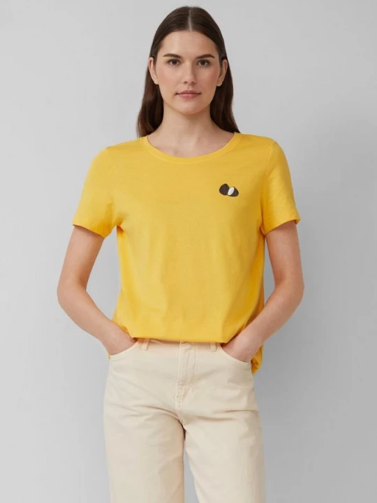 Foto van product Jersey T-shirt met borduursel s.Oliver geel