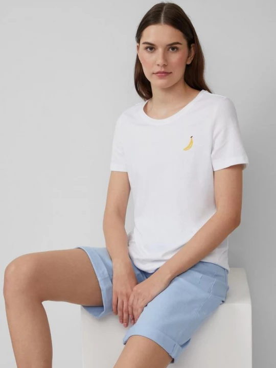 Foto van product Jersey T-shirt met borduursel s.Oliver wit