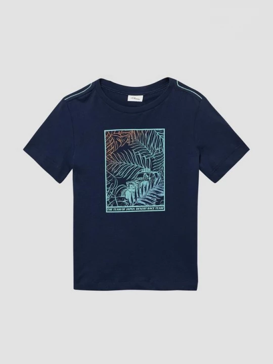 Foto van product Jersey T-shirt met contrastnaden en print op de voorkant s.Oliver blauw