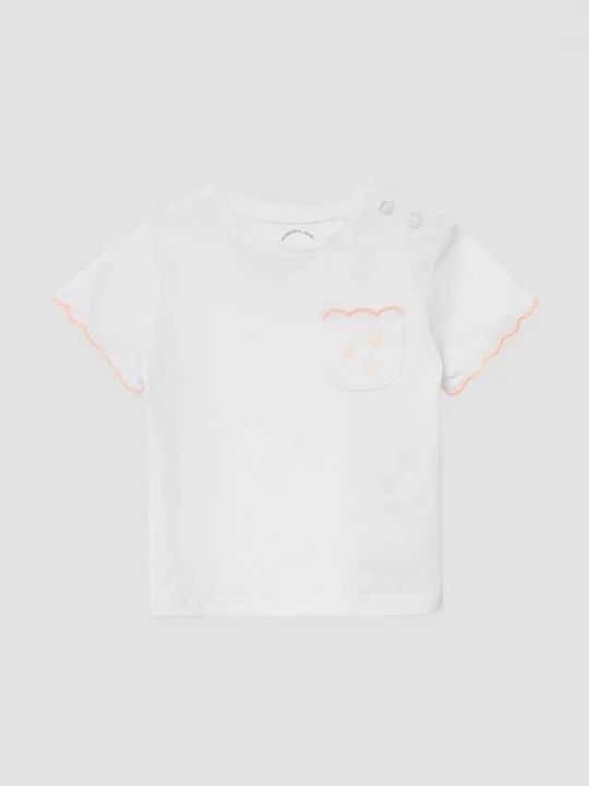 Foto van product Jersey T-shirt met geschulpte rand en borstzak s.Oliver wit