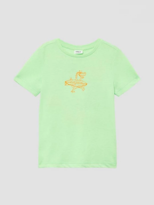 Foto van product Jersey T-shirt met print op de voor- en achterkant s.Oliver groen