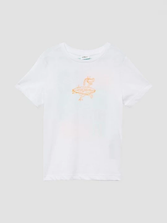 Foto van product Jersey T-shirt met print op de voor- en achterkant s.Oliver wit