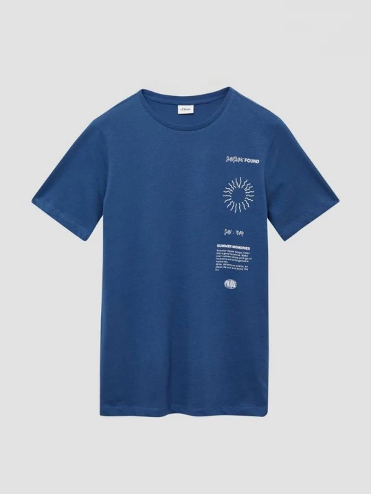 Foto van product Jersey T-shirt met print op de voorkant s.Oliver blauw