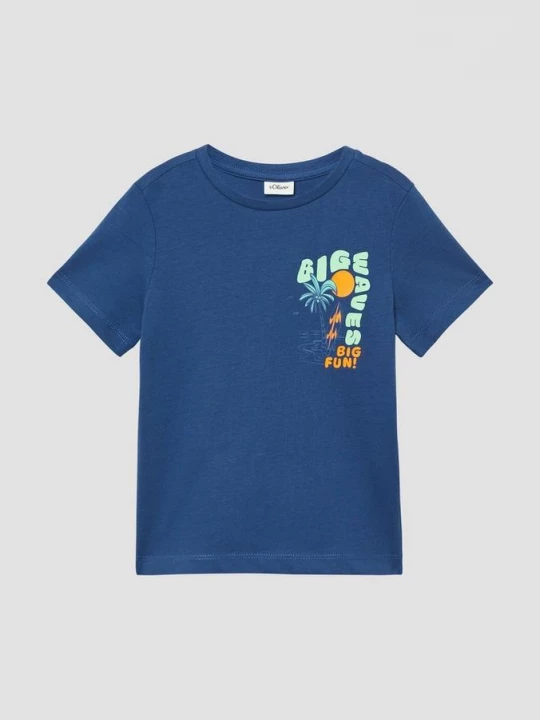 Foto van product Jersey T-shirt met print op de voorkant s.Oliver blauw