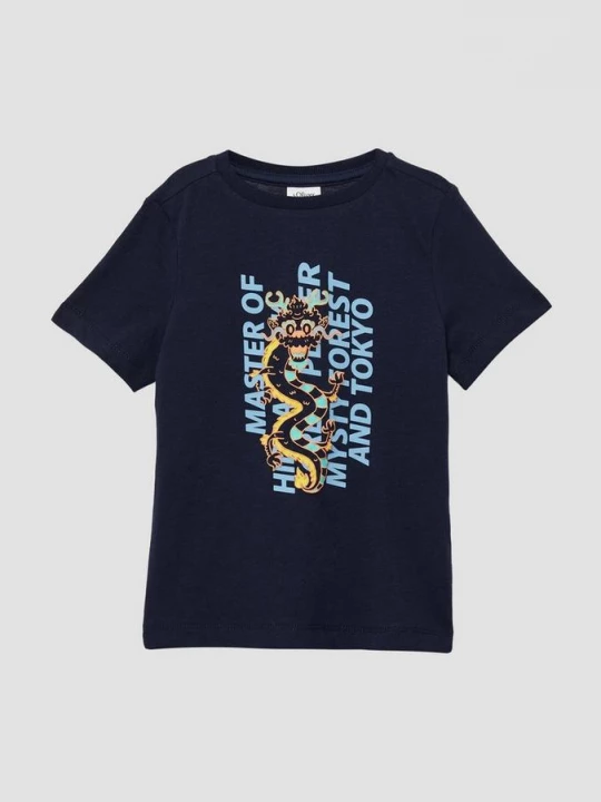 Foto van product Jersey T-shirt met print op de voorkant s.Oliver blauw