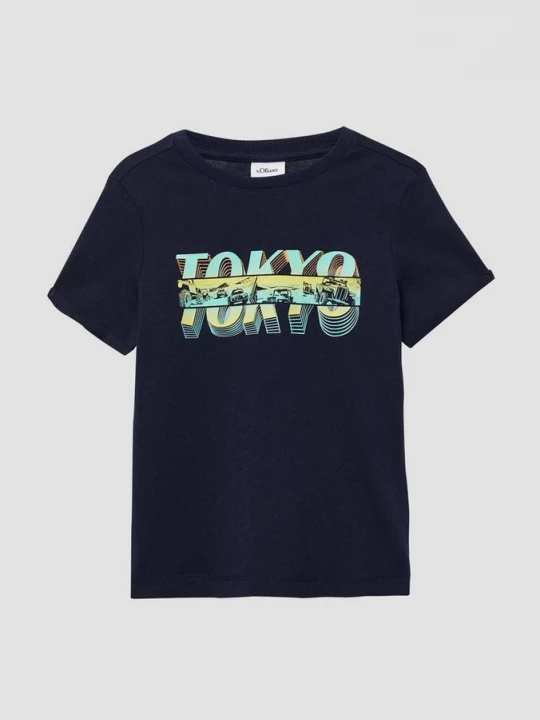 Foto van product Jersey T-shirt met print op de voorkant s.Oliver blauw