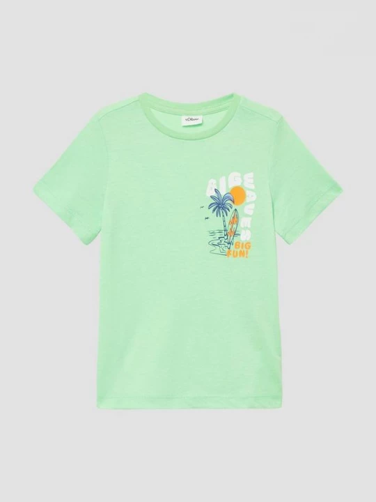 Foto van product Jersey T-shirt met print op de voorkant s.Oliver groen