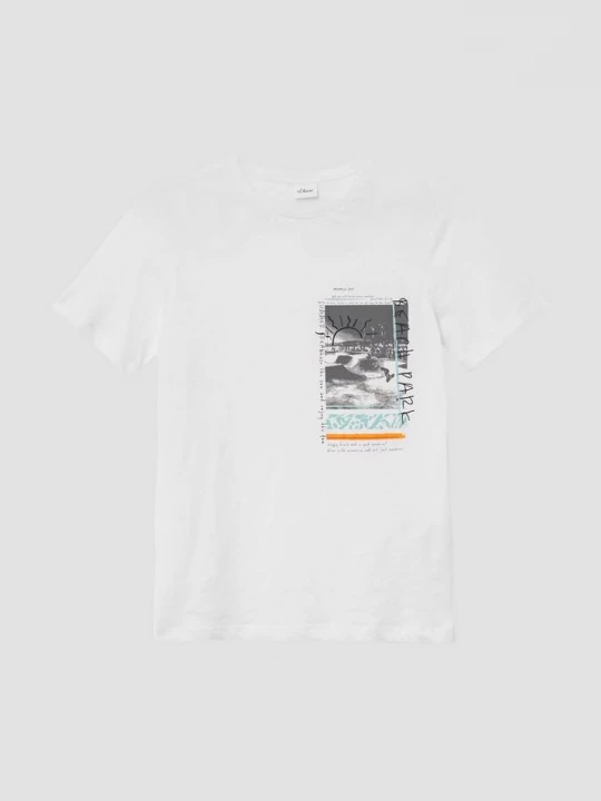 Foto van product Jersey T-shirt met print op de voorkant s.Oliver wit
