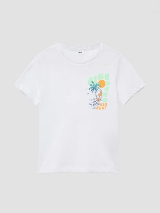 Foto van product Jersey T-shirt met print op de voorkant s.Oliver wit