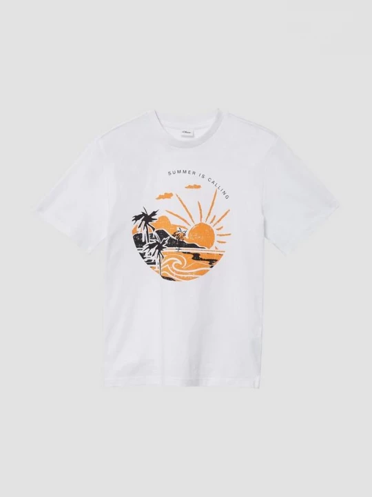 Foto van product Jersey T-shirt met print op de voorkant s.Oliver wit