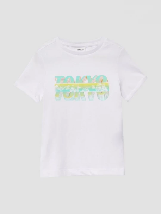 Foto van product Jersey T-shirt met print op de voorkant s.Oliver wit
