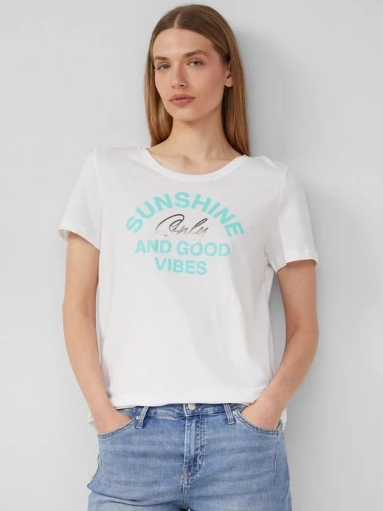 Foto van product Jersey T-shirt met print op de voorkant s.Oliver wit