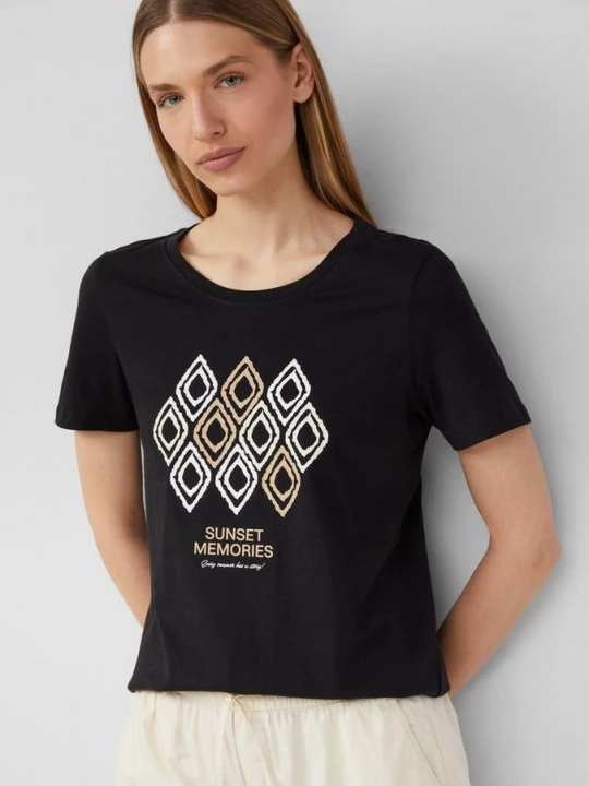 Foto van product Jersey T-shirt met print op de voorkant s.Oliver zwart