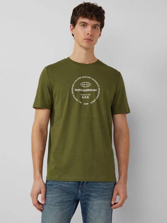 Foto van product Jersey T-shirt met print op voorzijde s.Oliver olijfgroen