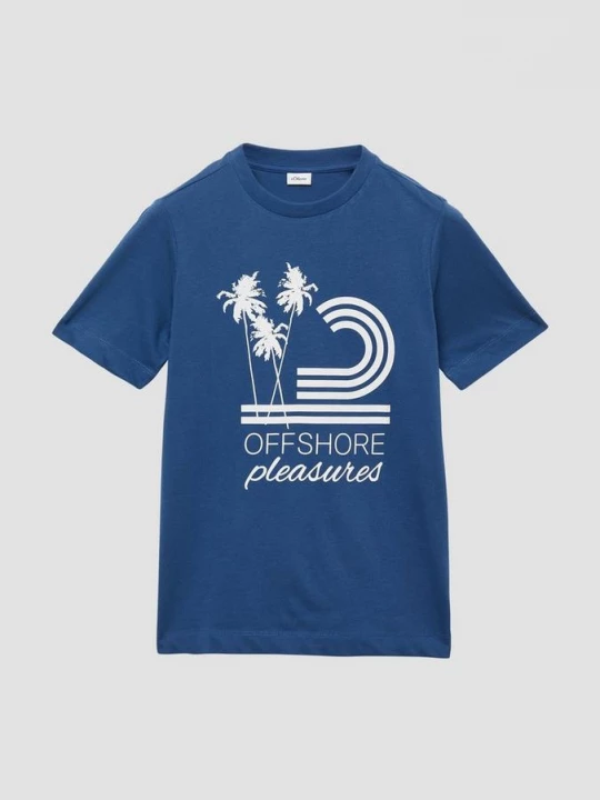 Foto van product Jersey T-shirt met rubberen print op de voorkant s.Oliver blauw