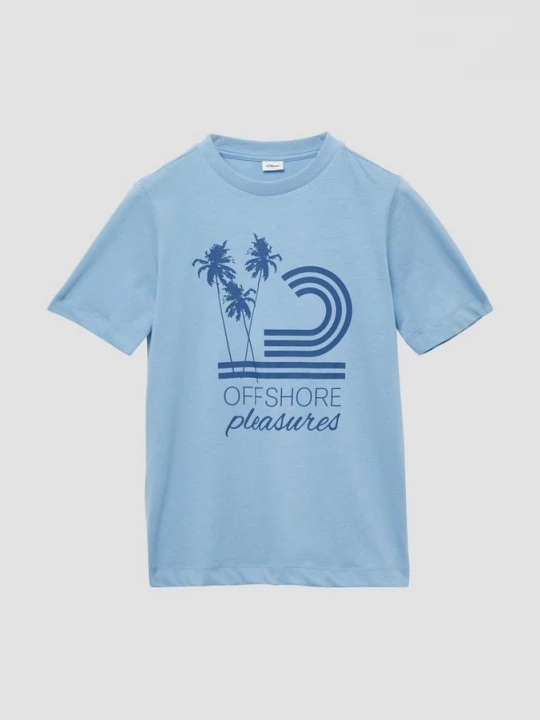 Foto van product Jersey T-shirt met rubberen print op de voorkant s.Oliver blauw