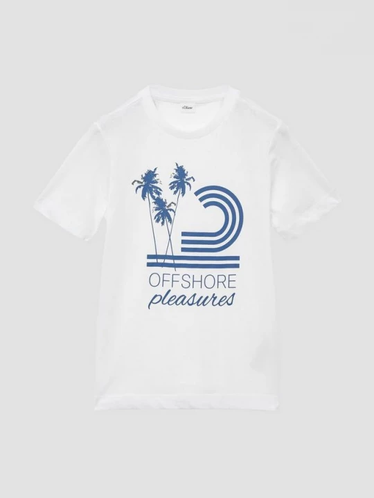 Foto van product Jersey T-shirt met rubberen print op de voorkant s.Oliver wit
