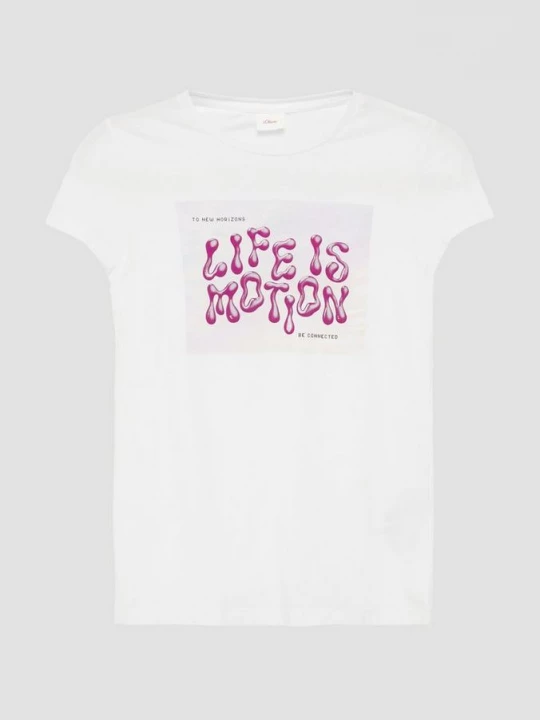 Foto van product Jersey T-shirt met siliconenprint s.Oliver wit