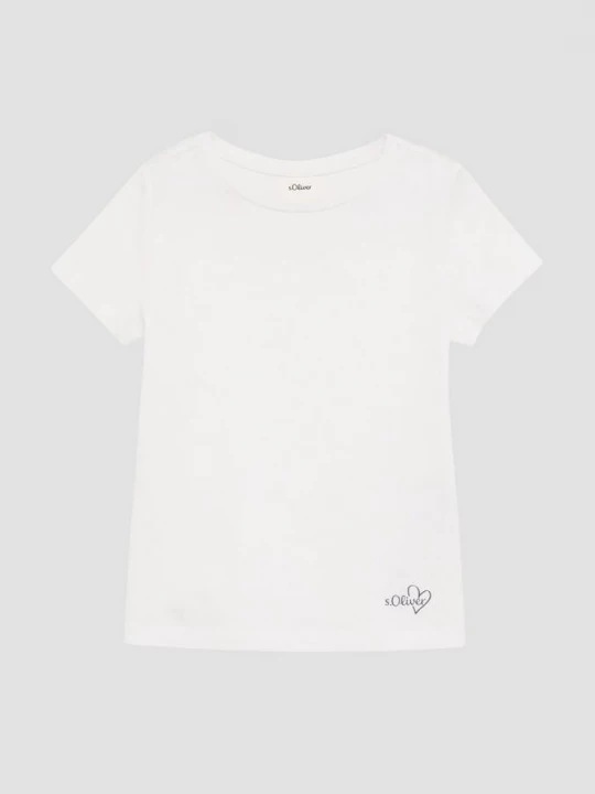 Foto van product Jersey T-shirt met subtiele logoprint s.Oliver wit
