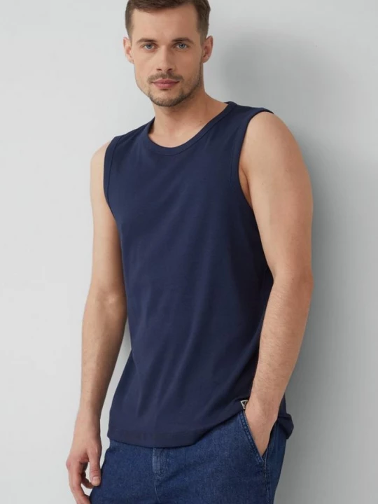 Foto van product Jersey tanktop met geribbelde textuur s.Oliver blauw