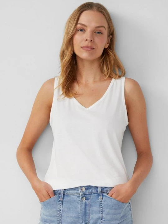 Foto van product Jersey top met uitsnijding en strik s.Oliver wit
