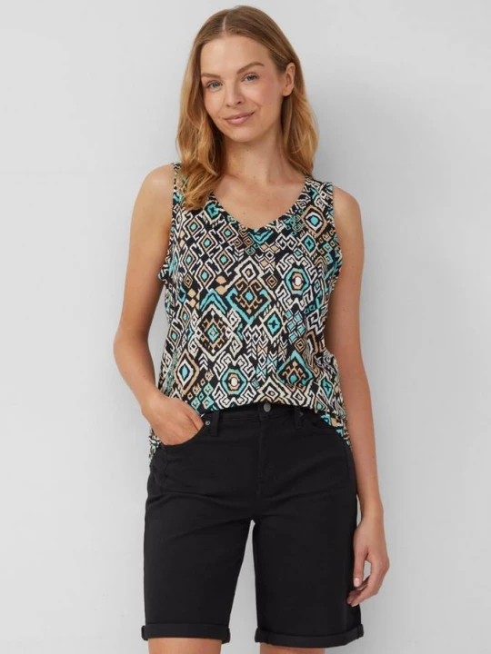 Foto van product Jersey top met uitsnijding en strik s.Oliver zwart