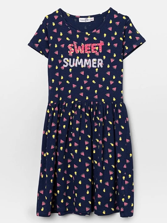 Foto van product Jerseyjurk Happy Girls donkerblauw