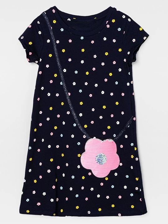 Foto van product Jerseyjurk Happy Girls donkerblauw