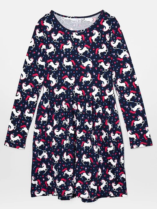 Foto van product Jerseyjurk Happy Girls donkerblauw