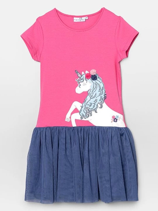 Foto van product Jerseyjurk Happy Girls donkerroze