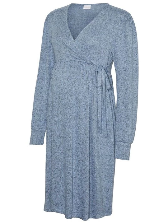 Foto van product Jerseyjurk Mamalicious blauw gemêleerd
