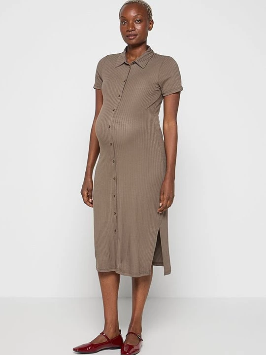 Foto van product Jerseyjurk Mamalicious taupe