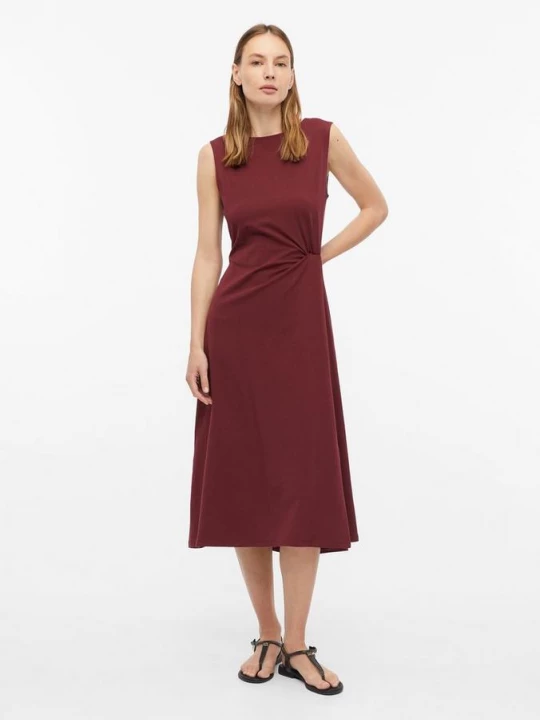 Foto van product Jerseyjurk met drapering in de taille s.Oliver rood