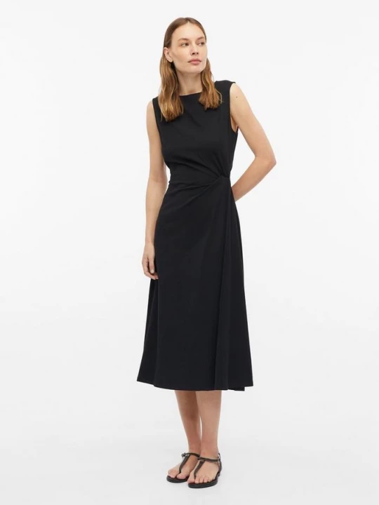 Foto van product Jerseyjurk met drapering in de taille s.Oliver zwart