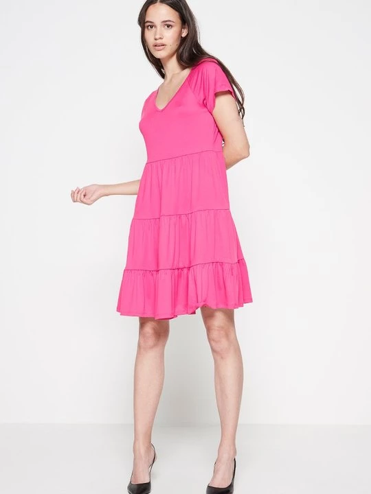 Foto van product Jerseyjurk Pieces donkerroze