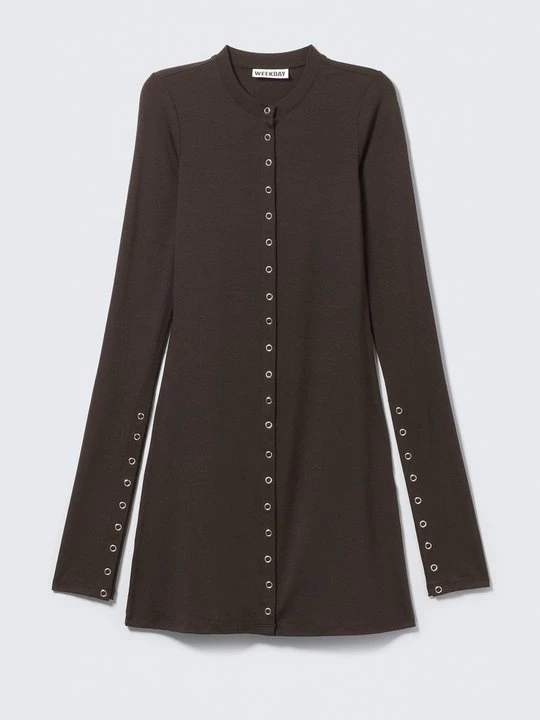 Foto van product Jerseyjurk Weekday donkerbruin