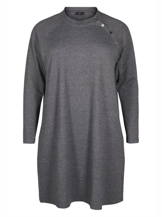 Foto van product Jerseyjurk Zizzi donkergrijs gemêleerd