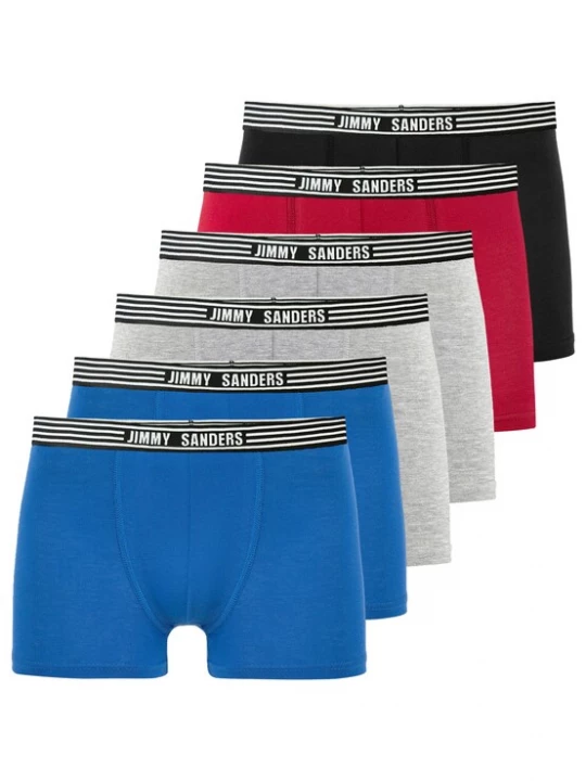 Foto van product Jimmy Sanders Boxershorts blauw / grijs / bloedrood