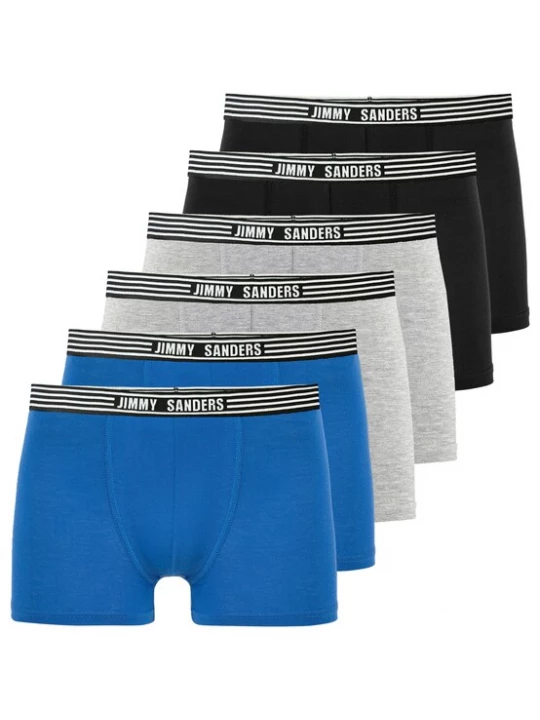 Foto van product Jimmy Sanders Boxershorts blauw / grijs gemêleerd / zwart / wit