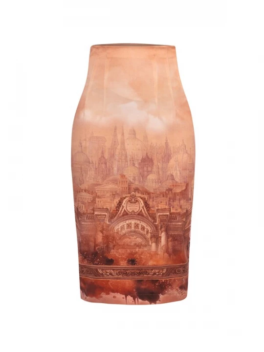 Foto van product JIORO Rok 'ANCIENT TOWN' beige