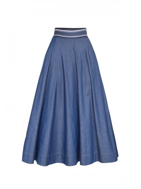 Foto van product JIORO Rok 'ESSENTIALS' blauw denim