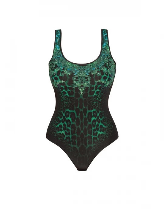 Foto van product JIORO Shirt body 'LEO NEON GREEN' donkergroen / zwart