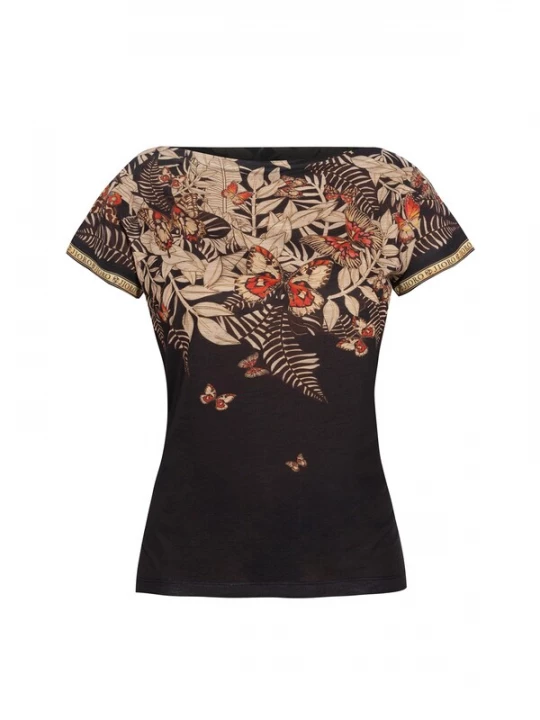 Foto van product JIORO Shirt 'MIDNIGHT BUTTERFLIES' zwart
