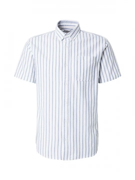 Foto van product JJ Rebel Overhemd 'JREBKEITH' marine / wit