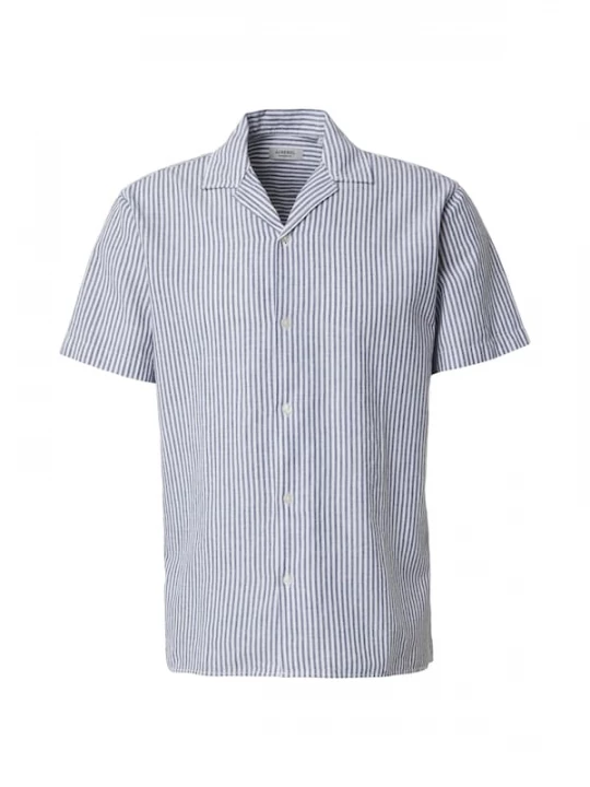 Foto van product JJ Rebel Overhemd 'JREBMOSS SUNNY' donkerblauw / wit