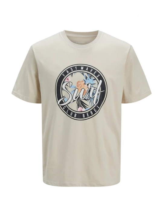 Foto van product JJ Rebel Shirt 'JREBBASTIAN' ecru / lichtblauw / zwart / wit