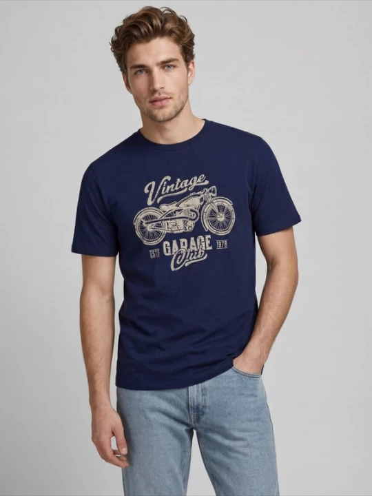 Foto van product JJ Rebel Shirt 'JREBMARIO' donkerblauw / lichtgrijs