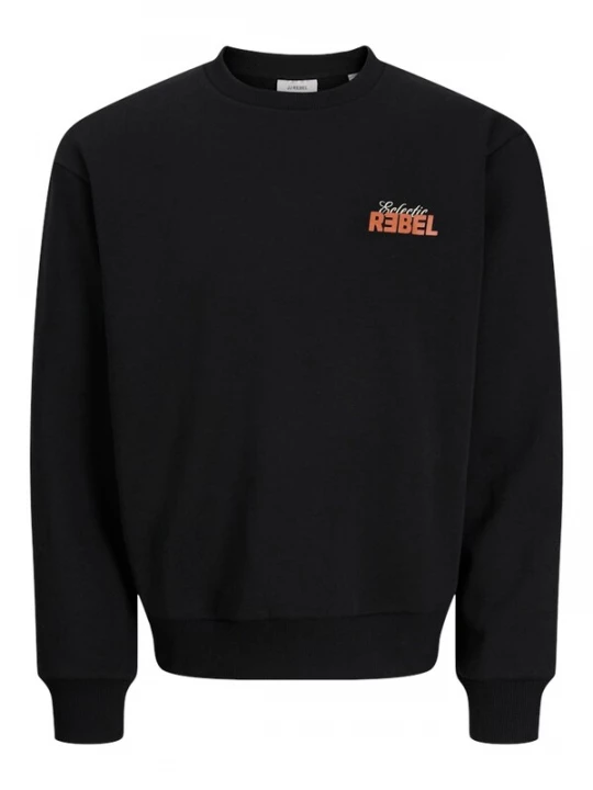 Foto van product JJ Rebel Sweatshirt 'JREBJIM' mandarijn / zwart / offwhite
